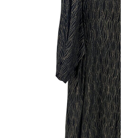 John Henry Men's Button-Up Shirt Black Gold Pattern M Oversized Short Sleeve - Picture 5 of 9